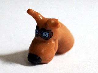 Dog Head Great Dane Scooby-Doo with Black Nose and Reddish Brown Pilot Goggles Pattern
