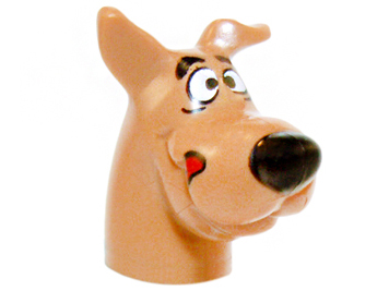 Dog Head Great Dane Scooby-Doo with Black Nose and Red Tongue Licking Chops Pattern