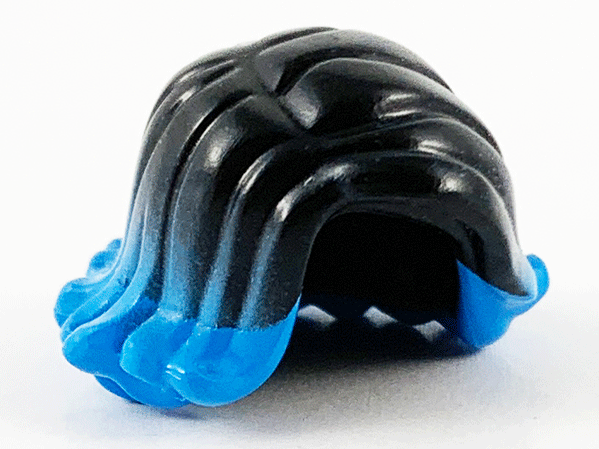 Minifigure, Hair Female Short Swept Sideways with Marbled Dark Azure Ends Pattern