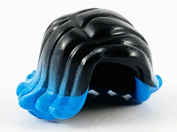 Minifigure, Hair Female Short Swept Sideways with Marbled Dark Azure Ends Pattern