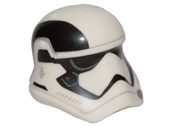 Minifigure, Headgear Helmet SW Stormtrooper Ep. 8 Pointed Mouth with Black Stripe on the Right Side Pattern (Executioner)