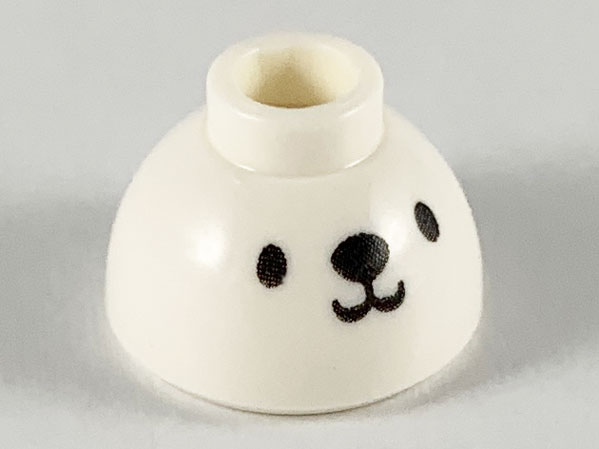 Brick, Round 1 1/2 x 1 1/2 x 2/3 Dome Top with Animal Face Steamed Bun Pattern