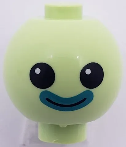 Brick, Round 2 x 2 Sphere with Stud / Robot Body with Black Eyes and Dark Azure Mouth Pattern