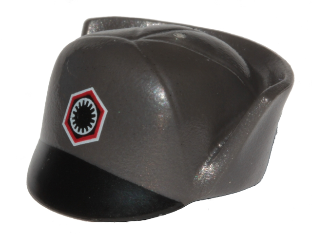 Minifigure, Headgear Cap, SW First Order Officer with Black, White, and Red First Order Insignia and Black Bill Pattern