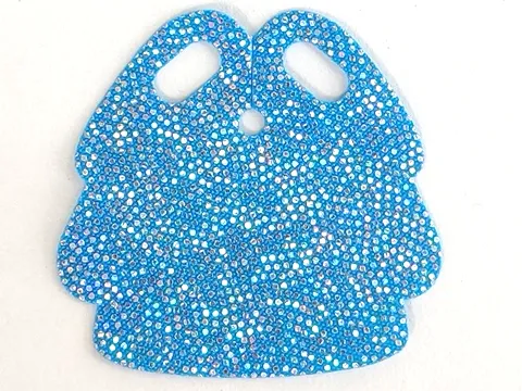 Mini Doll, Skirt Cloth, Friends with Silver Iridescent Dots Pattern