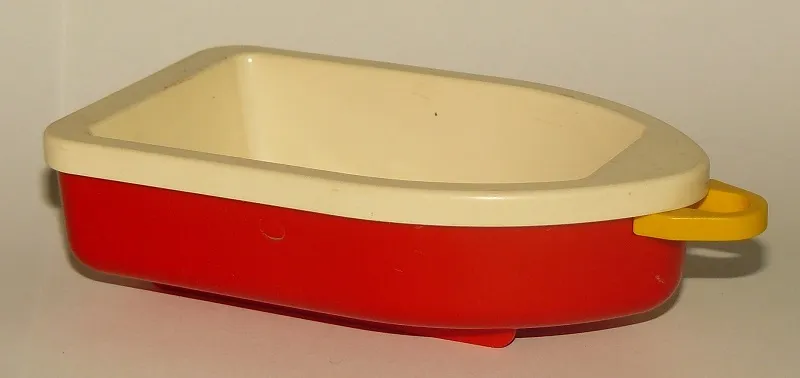 Duplo Boat with 2 x 4 Studs Inside with Yellow Tow Loop and Red Bottom