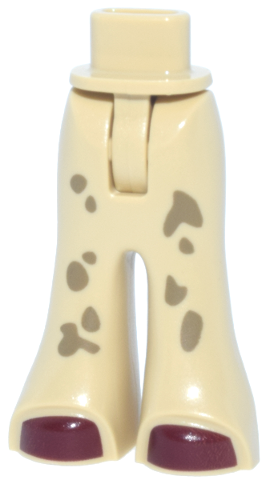 Mini Doll Hips and Trousers Bell-Bottoms with Dark Red Shoes and Dark Tan Mud Stains Pattern - Thin Hinge