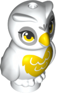 Owl, Friends Style with Yellow Beak, Light Bluish Gray Face and Yellow Chest Pattern