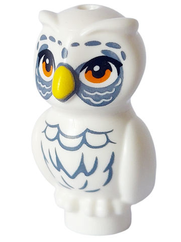 Owl, Friends Style with Yellow Beak, Orange Eyes, Sand Blue Feathers and Around Eyes Pattern