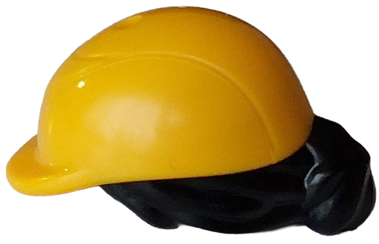 Mini Doll, Hair Combo, Hair with Hat, Bun and Side Bangs, Hole on Top with Molded Bright Light Orange Horse Riding Helmet Pattern