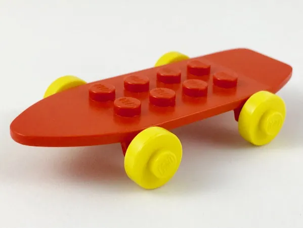 Fabuland Skateboard with Yellow Wheels and Red Axles