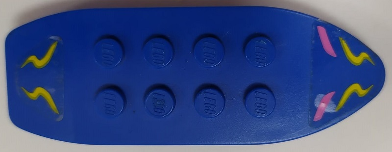 Fabuland Skateboard with Yellow and Dark Pink Decorative Swishes Pattern (Stickers) - Set 5870