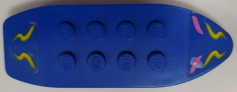 Fabuland Skateboard with Yellow and Dark Pink Decorative Swishes Pattern (Stickers) - Set 5870