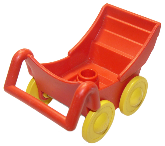 Duplo Stroller / Baby Carriage / Pram with Thin Yellow Wheels