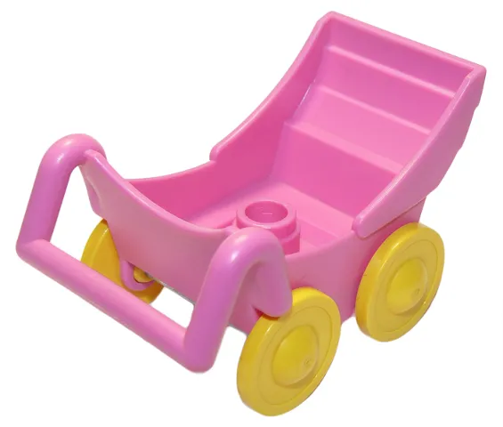 Duplo Stroller / Baby Carriage / Pram with Thin Yellow Wheels