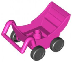 Duplo Stroller / Baby Carriage / Pram with Thick Black Wheels