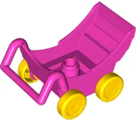 Duplo Stroller / Baby Carriage / Pram with Thick Yellow Wheels
