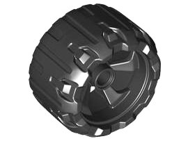 Wheel Hard Plastic, Treaded 37mm D. x 22mm with 5 Spokes