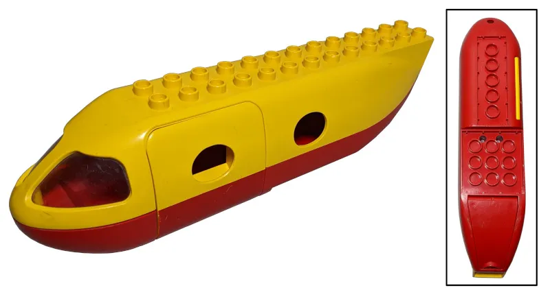 Duplo Airplane Jetliner Fuselage with Red Base and Cargo Door (2150c05 / 2154)