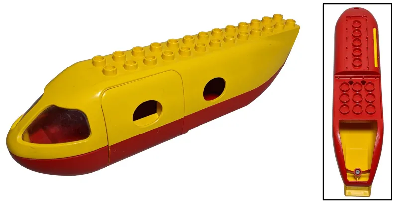 Duplo Airplane Jetliner Fuselage with Red Base