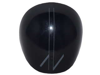 Large Figure Armor, Round, Smooth with 2 Thick Silver Diagonal Lines and 2 Thin Lines Pattern