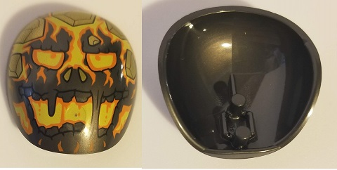 Large Figure Armor, Round, Smooth with Molten Man Face Pattern