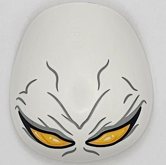 Large Figure Armor, Round, Smooth with Large Bright Light Orange Eyes and Dark Bluish Gray Wrinkles Pattern