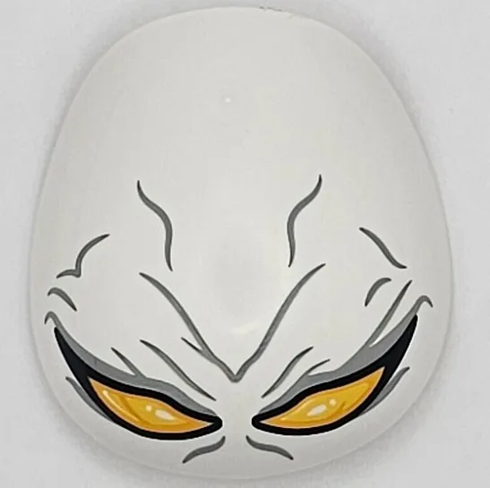 Large Figure Armor, Round, Smooth with Large Bright Light Orange Eyes and Dark Bluish Gray Wrinkles Pattern