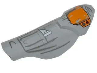 Large Figure Armor, Leg Shin Guard with Ball Joint Socket and Yellow Knee Pad and Pocket Pattern - Model Left Side (SW Boba Fett)