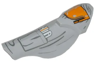 Large Figure Armor, Leg Shin Guard with Ball Joint Socket and Yellow Knee Pad and Pocket Pattern - Model Right Side (SW Boba Fett)