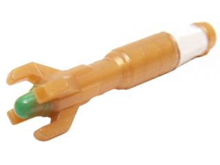 Minifigure, Utensil Tool Screwdriver with 4 Prongs with Green Tip and White Handle Pattern (Doctor Who Sonic Screwdriver)