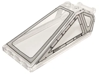 Windscreen 8 x 4 x 2 with 2 Studs and Bar Handle with Silver Cockpit Window Frames with Rivets Pattern