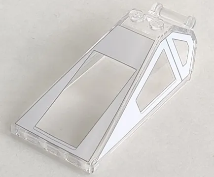 Windscreen 8 x 4 x 2 with 2 Studs and Bar Handle with White Cockpit Window Frames, Short Side Windows Pattern