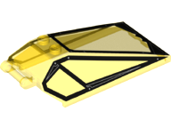 Windscreen 8 x 4 x 2 with 2 Studs and Bar Handle with Black Cockpit Window Frames with Lines and Rivets Pattern