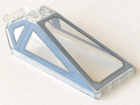Windscreen 8 x 4 x 2 with 2 Studs and Bar Handle with Sand Blue Cockpit Window Frames with Lines Pattern
