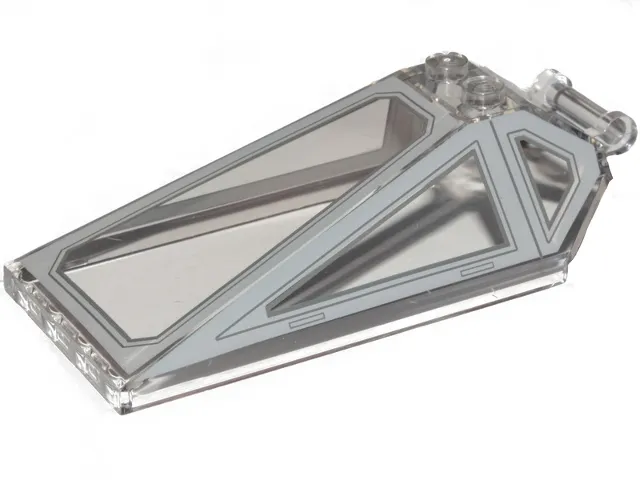 Windscreen 8 x 4 x 2 with 2 Studs and Bar Handle with Light Bluish Gray Cockpit Window Frames with Lines Pattern