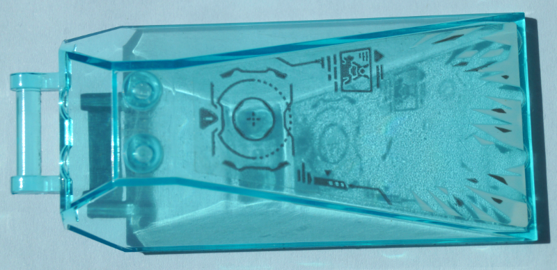 Windscreen 8 x 4 x 2 with 2 Studs and Bar Handle with Silver Head-Up Display (HUD) and White Ice Pattern (Sticker) - Set 70673