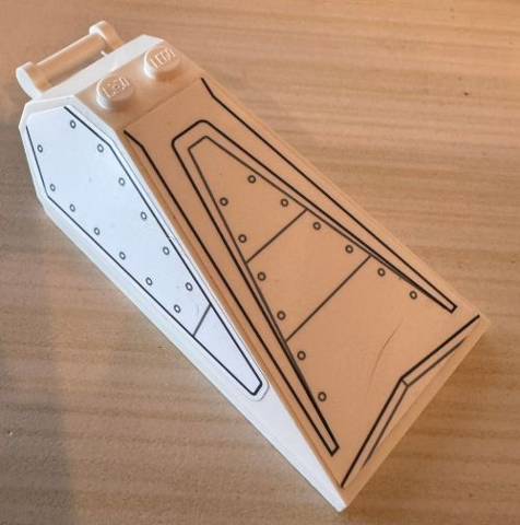 Windscreen 8 x 4 x 2 with 2 Studs and Bar Handle with Black Armor Plate Outlines and Rivets Pattern on Top and Both Sides (Stickers) - Set 75342