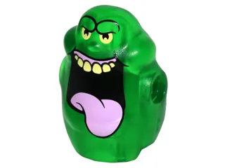 Body Ghost, Slimer with Bright Pink Tongue, Bright Light Yellow Eyes and Top Teeth Pattern