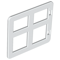 Duplo Door / Window Pane 1 x 4 x 3 with 4 Different Size Panes Square Corners