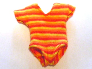 Scala, Clothes Female Leotard with Orange and Red Stripes Pattern