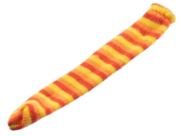 Scala, Clothes Sock Knit Female Long with Red, Orange, and Yellow Stripes Pattern