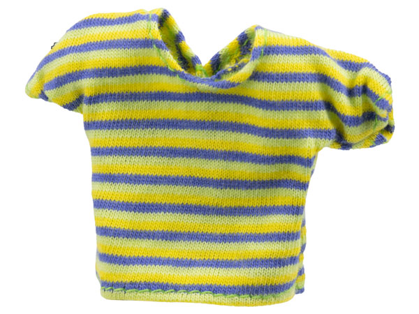 Scala, Clothes Male T-shirt with Light Lime, Medium Violet, and Yellow Stripes Pattern