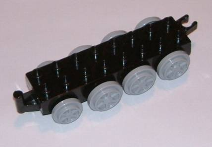 Duplo, Train Base 2 x 8 with 8 Light Bluish Gray Train Wheels and Movable Hook