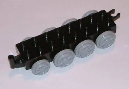 Duplo, Train Base 2 x 8 with 8 Light Bluish Gray Train Wheels and Movable Hook