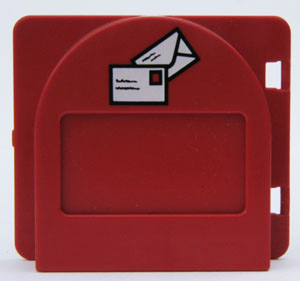 Duplo Door / Window Pane Mailbox 1 x 4 x 3 Raised with Flap with Envelopes Pattern