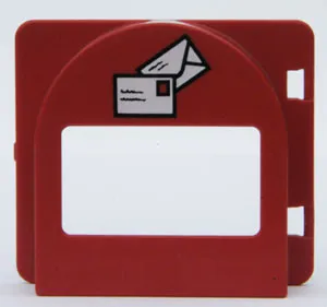 Duplo Door / Window Pane Mailbox 1 x 4 x 3 Raised with Envelopes Pattern