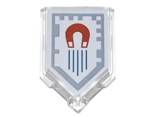 Tile, Modified 2 x 3 Pentagonal with Nexo Power Shield Pattern - Magnetize