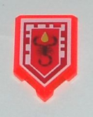 Tile, Modified 2 x 3 Pentagonal with Nexo Power Shield Pattern - Toxic Sting