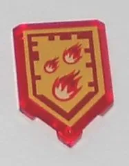 Tile, Modified 2 x 3 Pentagonal with Nexo Power Shield Pattern - Incinerate